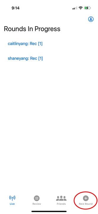 New round creation screen